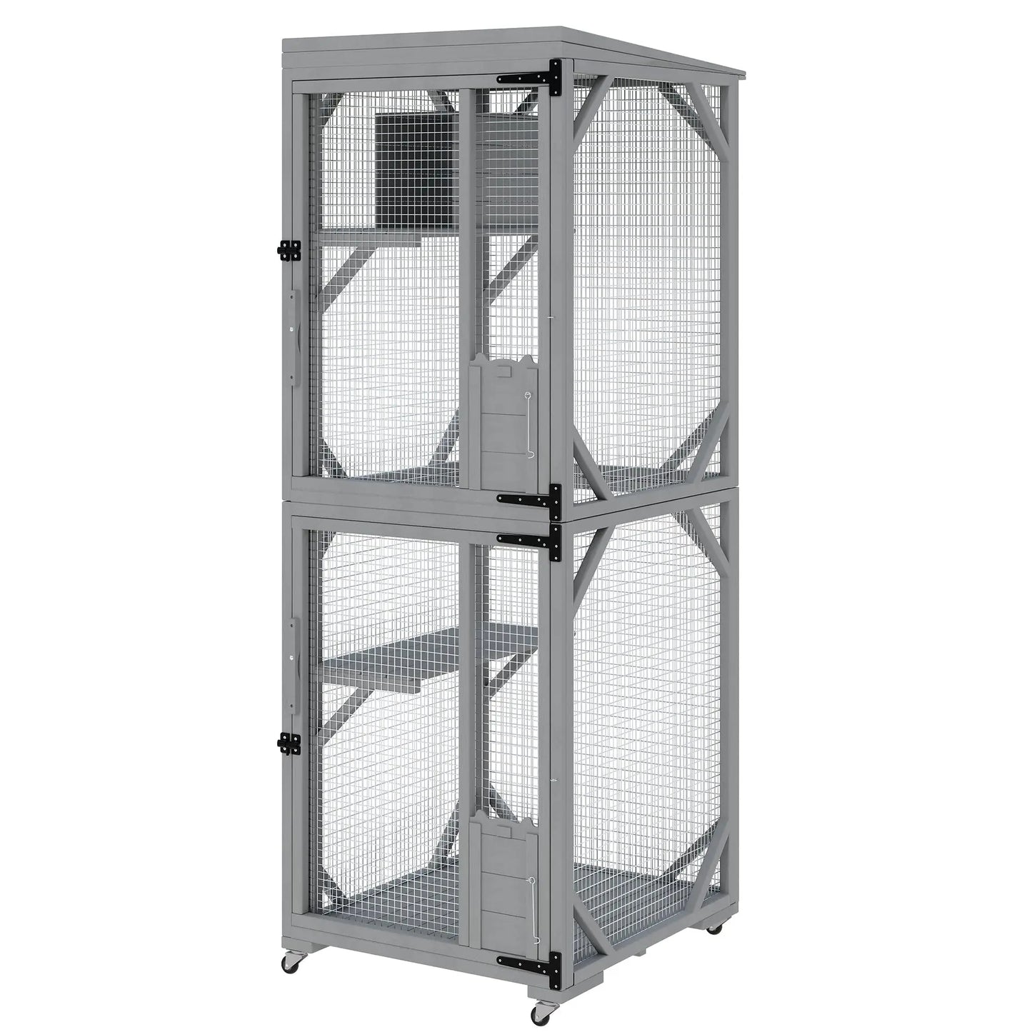 HiMISSCatio Outdoor Catio Enclosure With Lockable Wheels Weatherproof