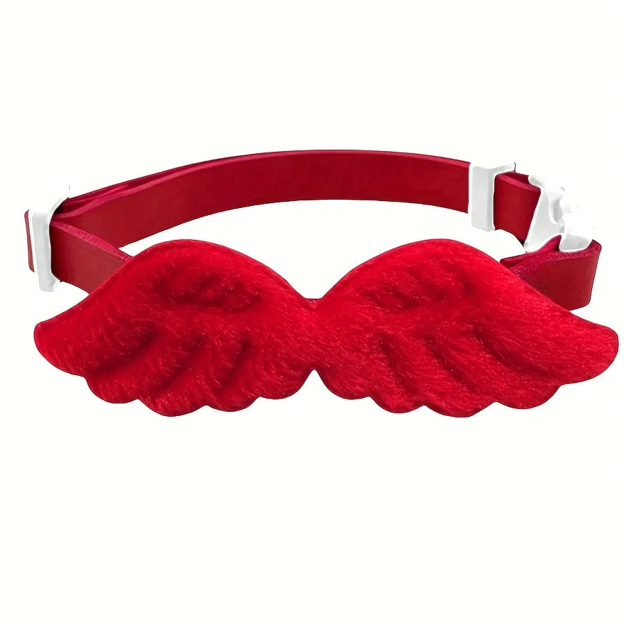1pc Pet Costume,Featuring Wings And Accessories,Dog Collar with a Bow Tie,Pet Clothing Suitable for Holiday Dressing Pet collar