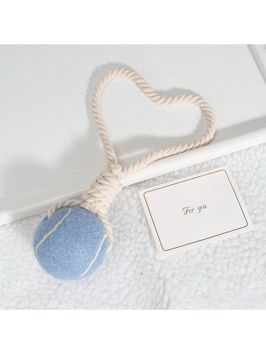 Pet Dog Tennis Ball Chew Toy With Rope Tug Of War Interactive Toy