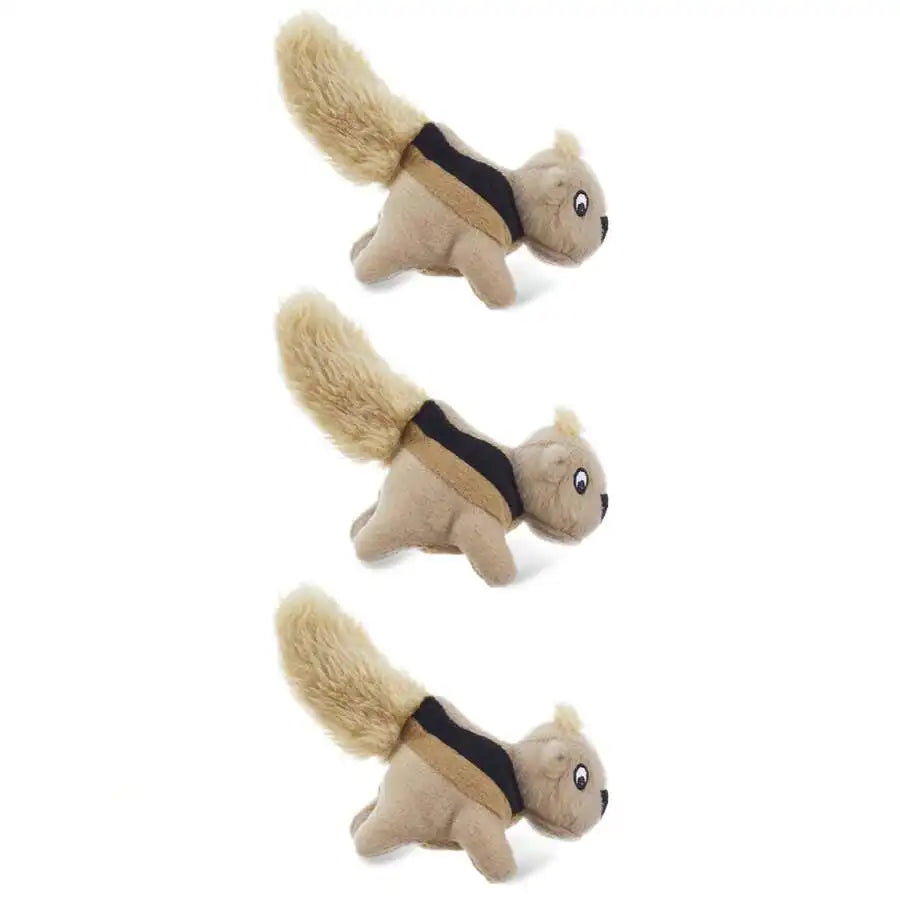 Interactive Plush Squirrel Hide And Seek Dog Toy With 5 Removable Squeaky Squirrels