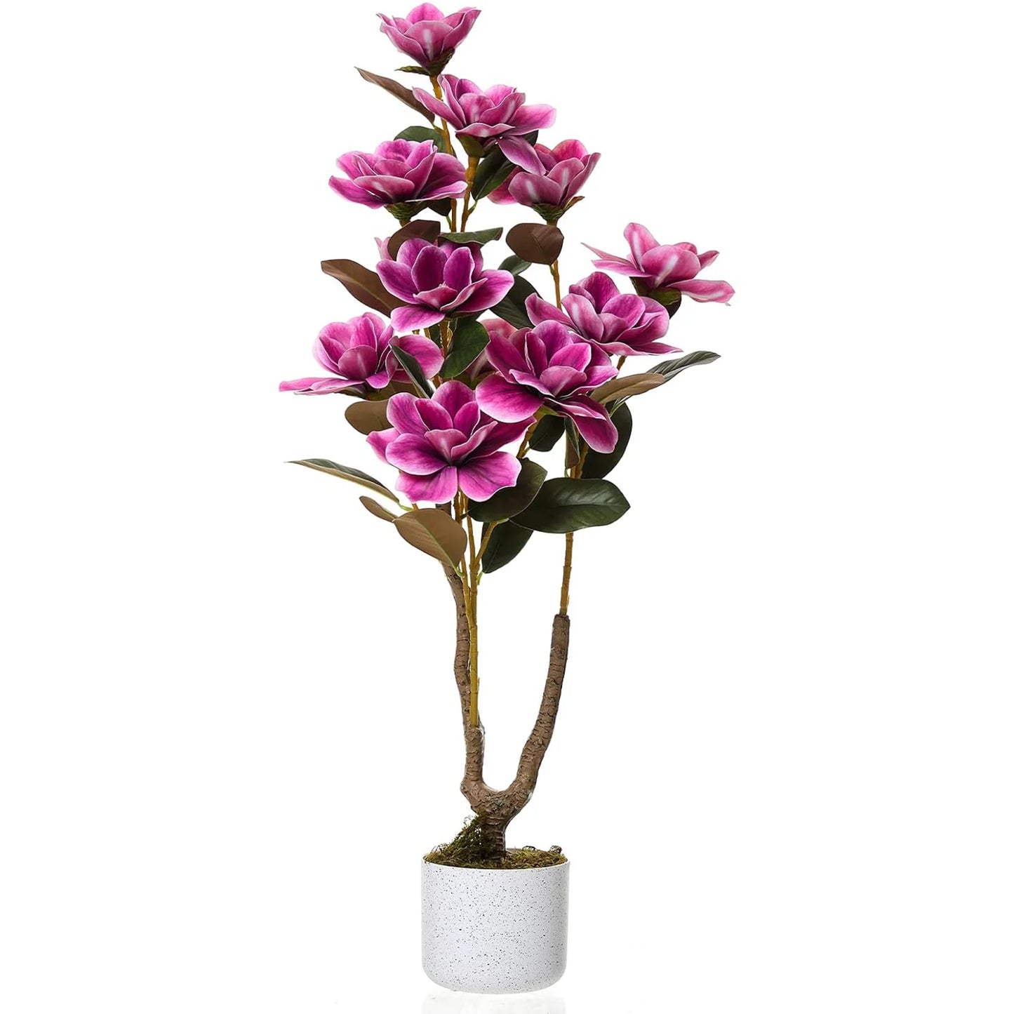 HiMISSCN Magnolia Tree In Planter Faux Floral Decor For Home