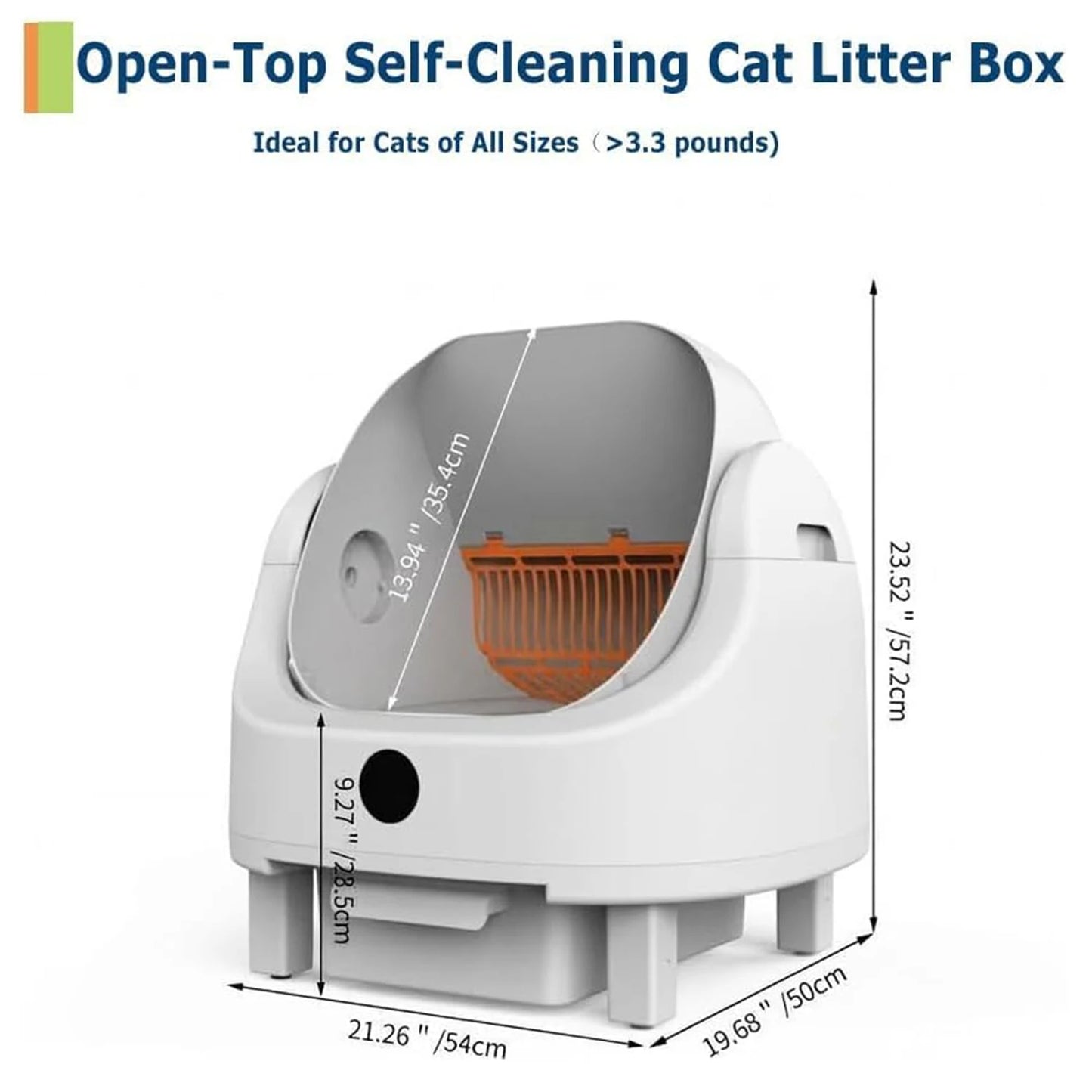 HiMISS Automatic Self Cleaning Open Litter Box With App Control