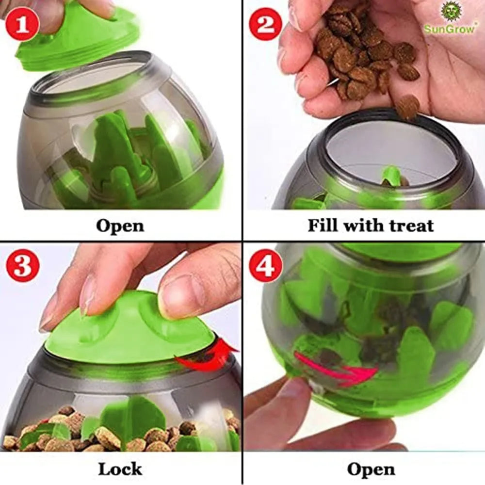 Interactive Dog Treat Ball - Slow Pet Feeder & Puzzle Toy for Small Breeds, Adjustable Dispenser, Boredom Buster, Ends Chewing & Bloat