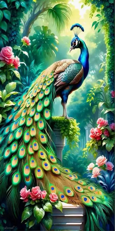 Colorful Peacocks Large Size Diy Diamond Painting Kits New Animal Big Birds Full Drill Mosaic Embroidery Pictures 100x200cm