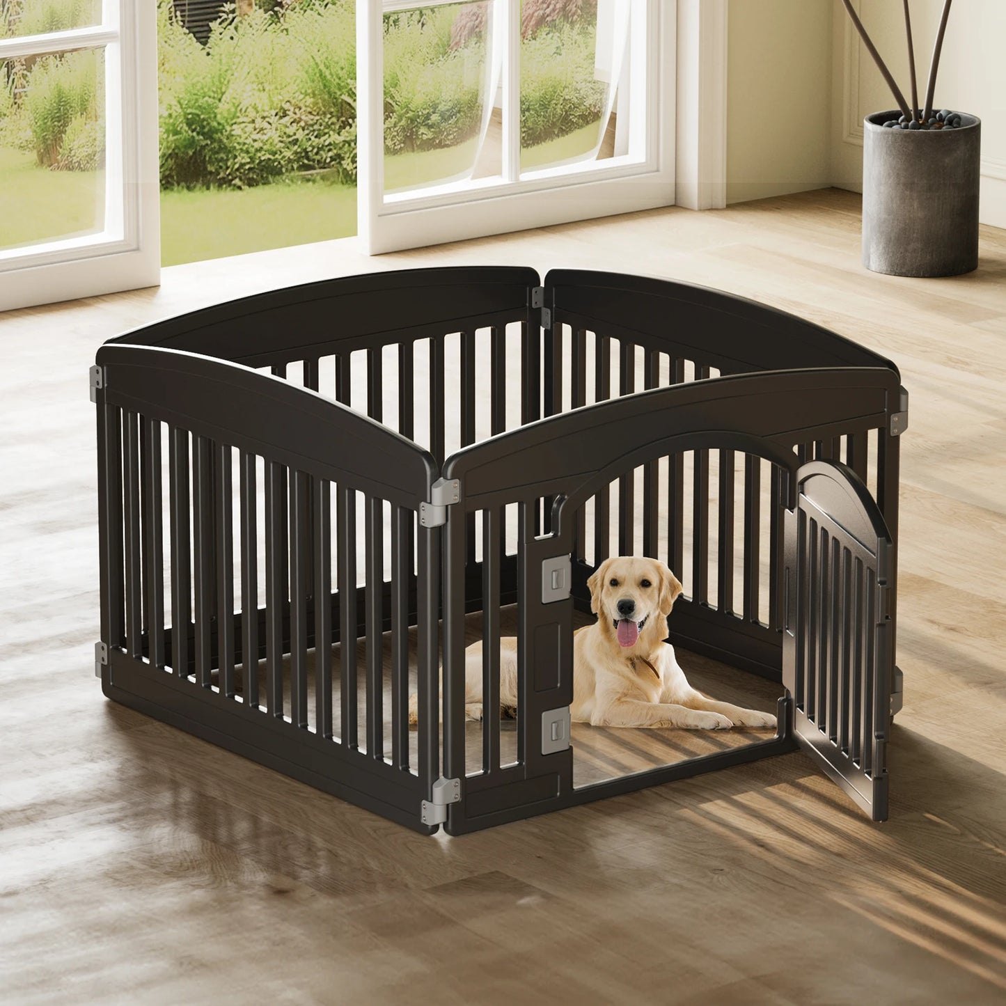 JHK Dog Playpen 6 Panel Portable Indoor Outdoor Pet Fence