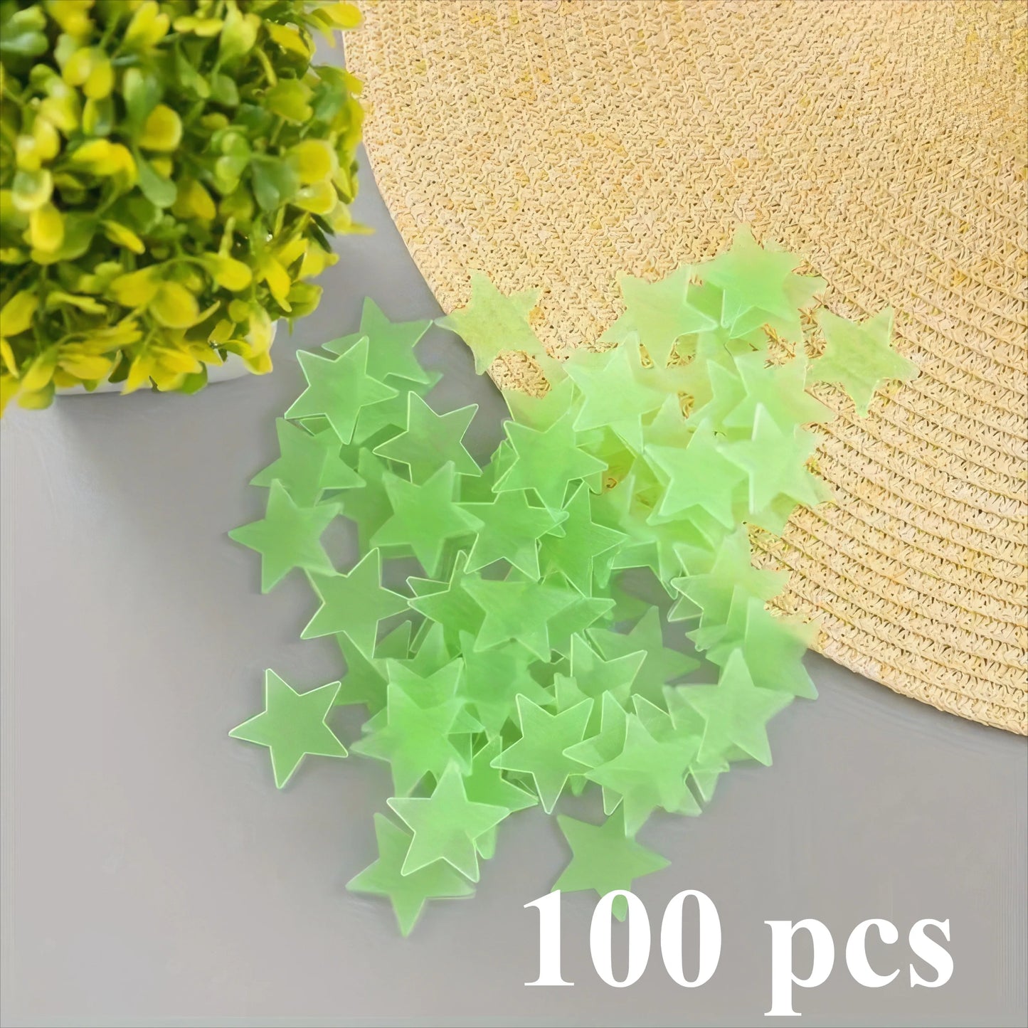 100 Green Small Stars, Easy To Peel and Paste, Suitable for Meteor Room Decoration, Bedroom Decoration, Luminous Decoration