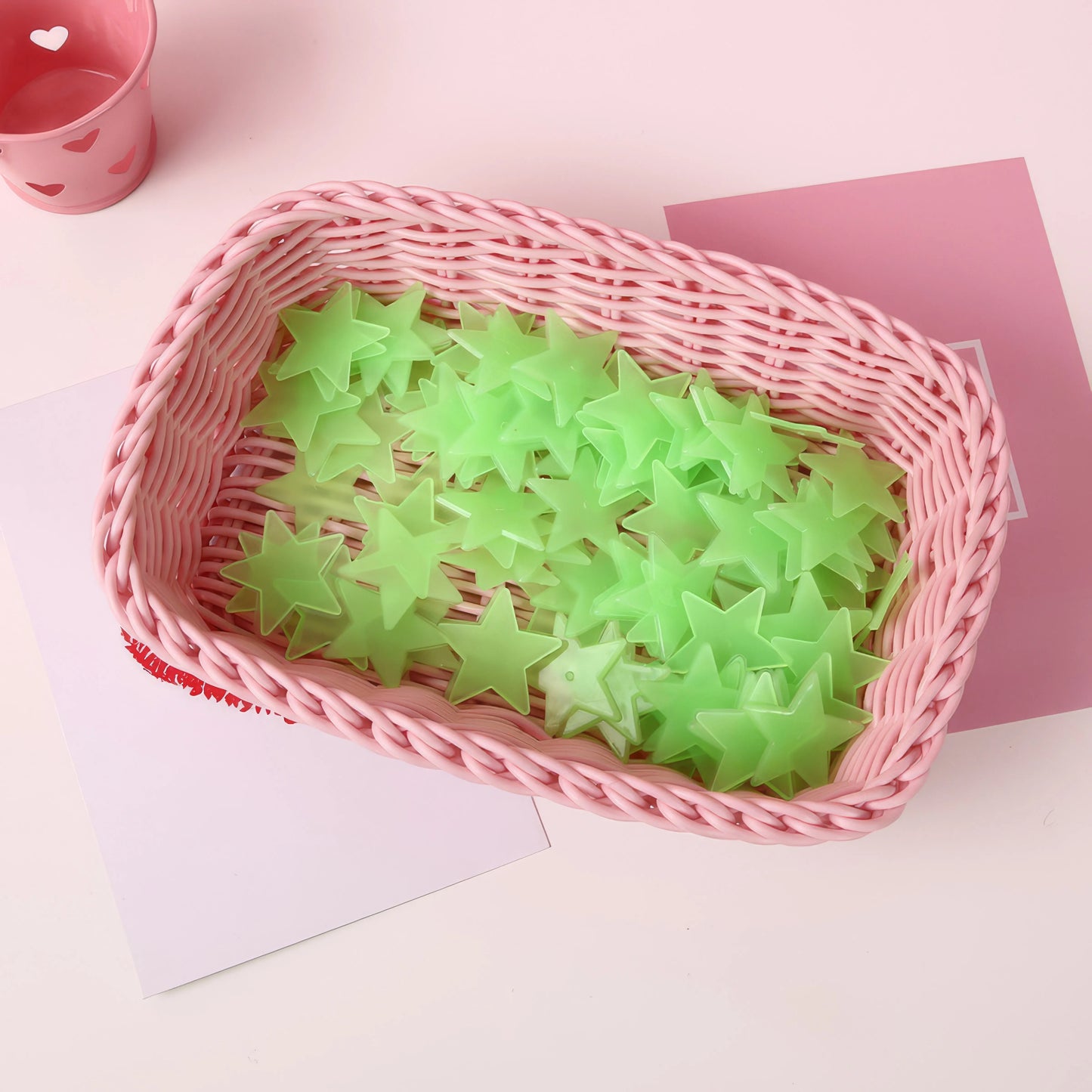100 Green Small Stars, Easy To Peel and Paste, Suitable for Meteor Room Decoration, Bedroom Decoration, Luminous Decoration