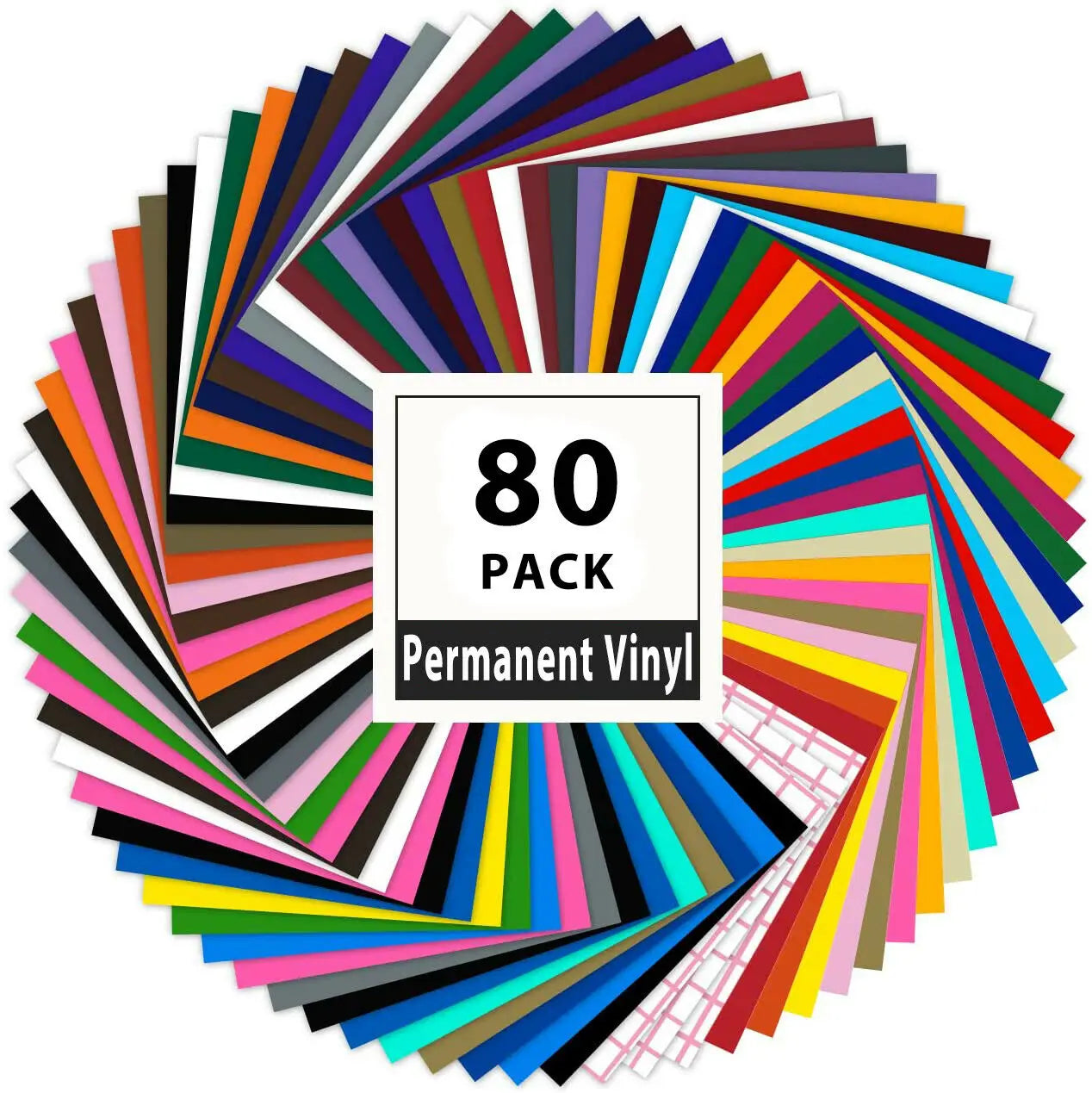 HTVRONT Permanent Adhesive Vinyl Bundle 12" x 12" Adhensive Vinyl Sheets and Transfer Tape Sets for Party Decoration, Stiker