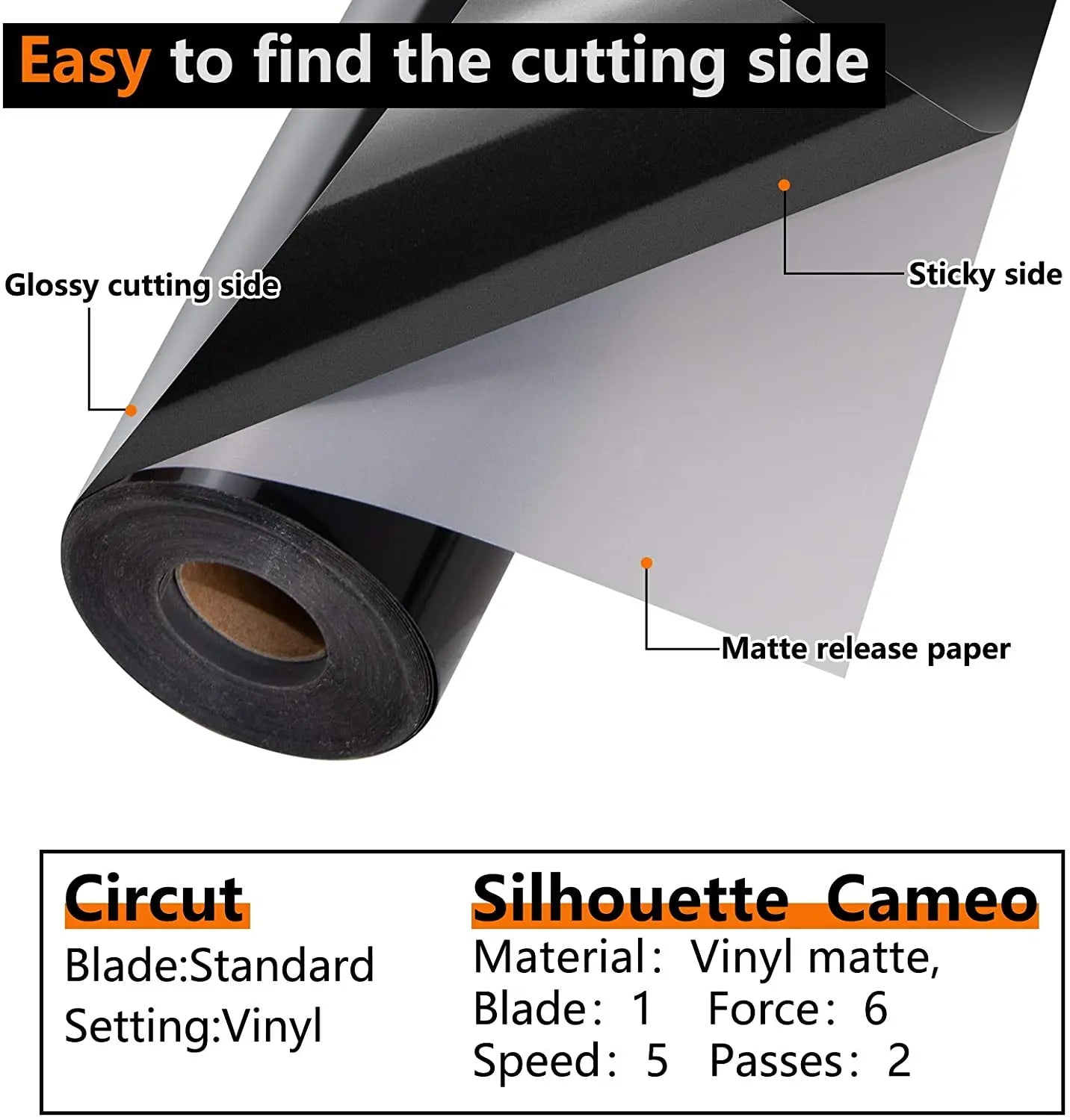 HTVRONT 12inX30ft/30x900cm Permanent Glossy Adhesive Vinyl Roll for Cricut Craft Cutter DIY Cup Glass Phone Case Decor Stickers