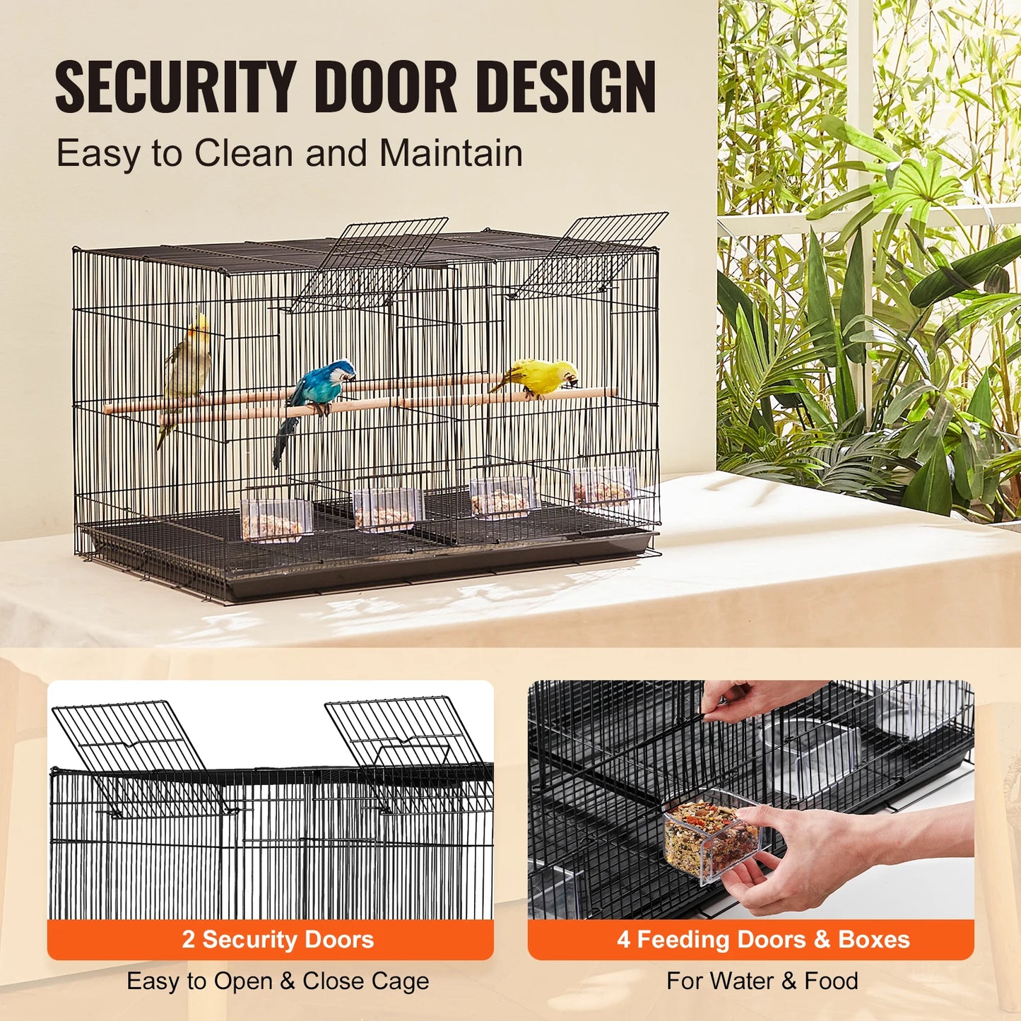 SucceBuy Flight Bird Cage With Divider Stackable Travel Cage