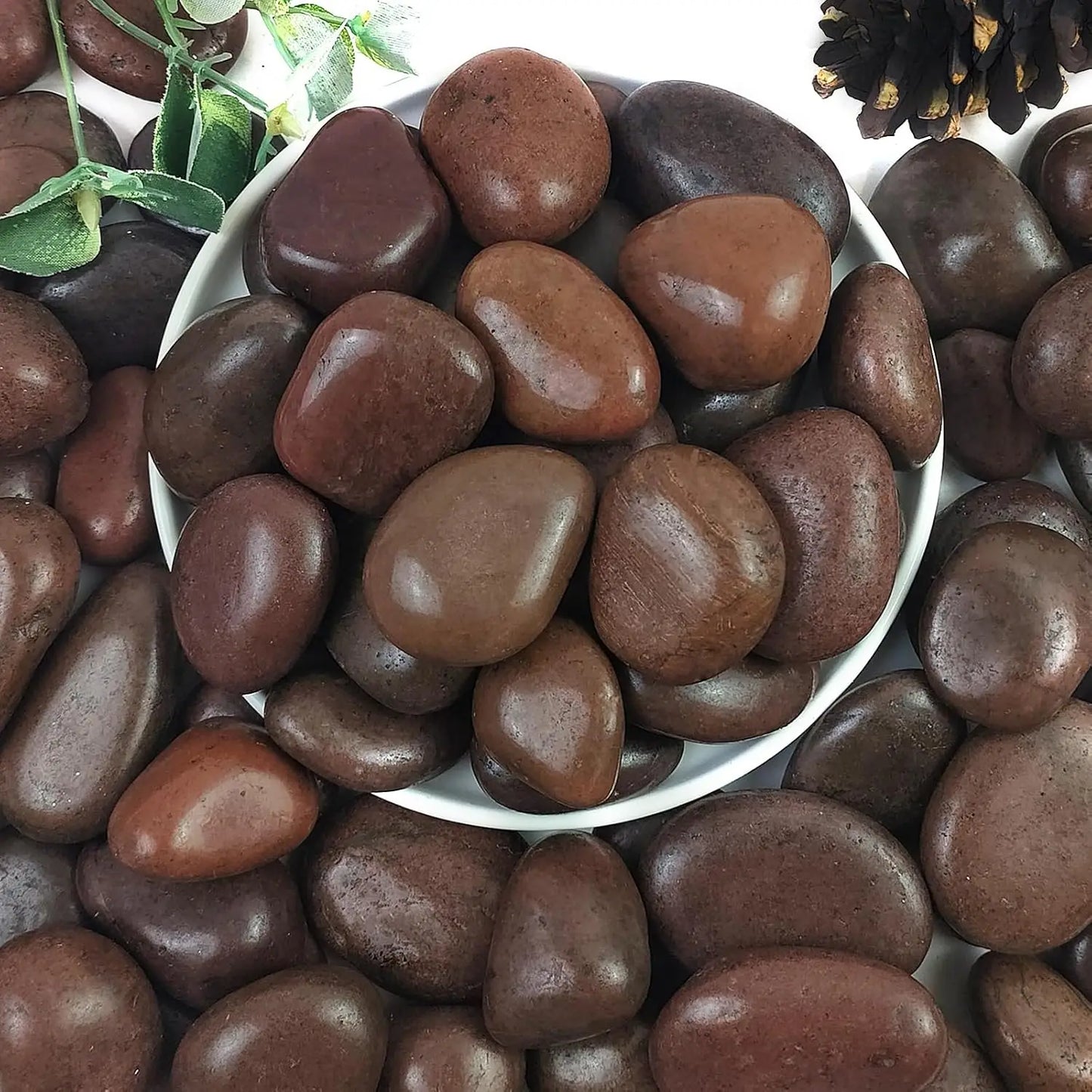 5lbs White River Rocks, 1-2 Inch Natural Pebbles for Indoor Plants, High Polished Decorative Stones Vase Filler Fish Tank Aquari