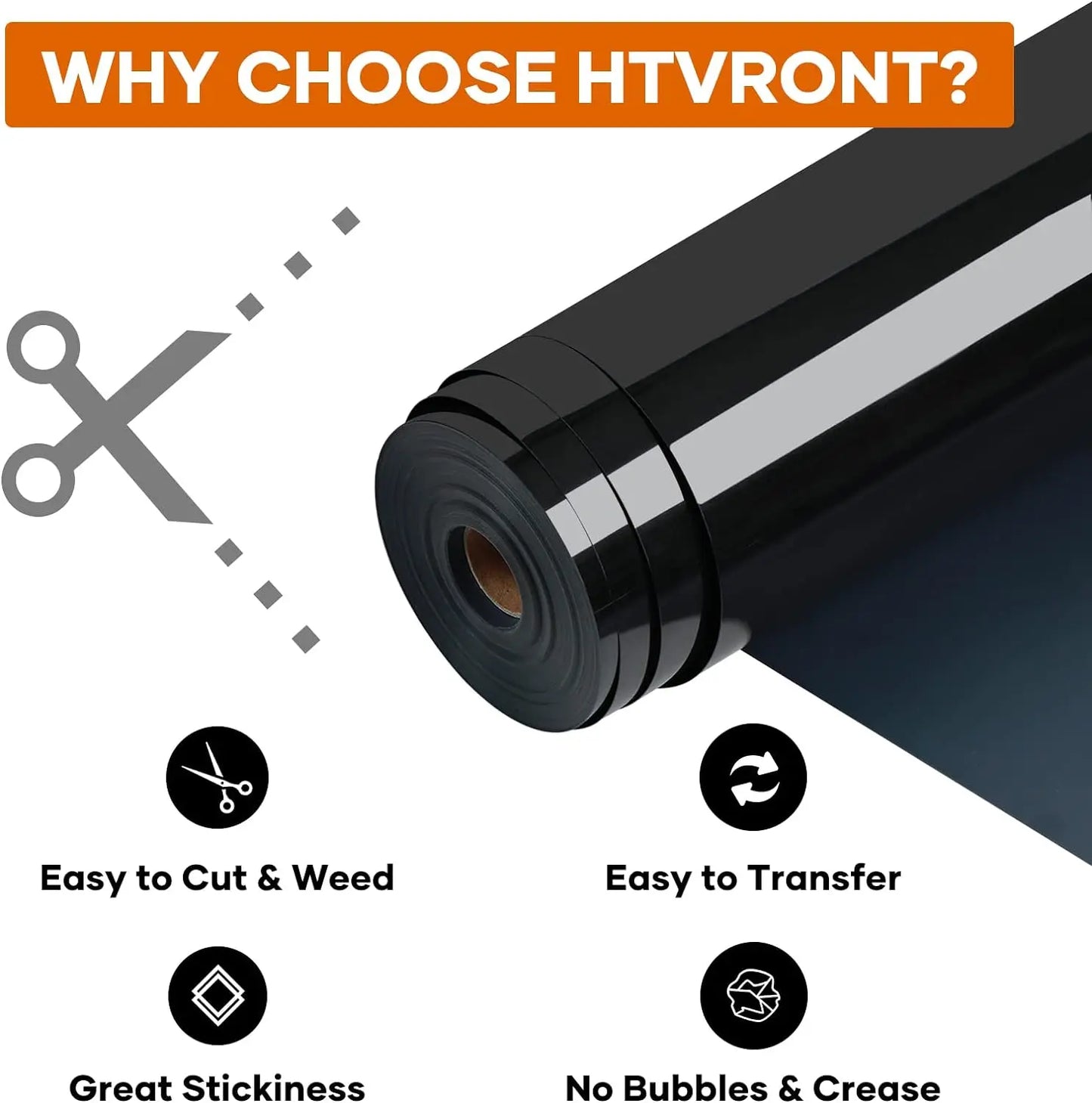 HTVRONT 12"X100ft/30x3000cm Heat Transfer Vinyl Roll for Cricut DIY T-shirt Craft Iron on PU HTV Film For Printing Clothing