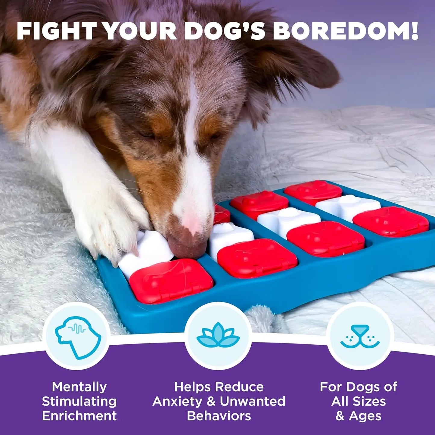 Nina Ottosson Dog Brick Interactive Treat Puzzle Toy for Mental Stimulation and Skill Development