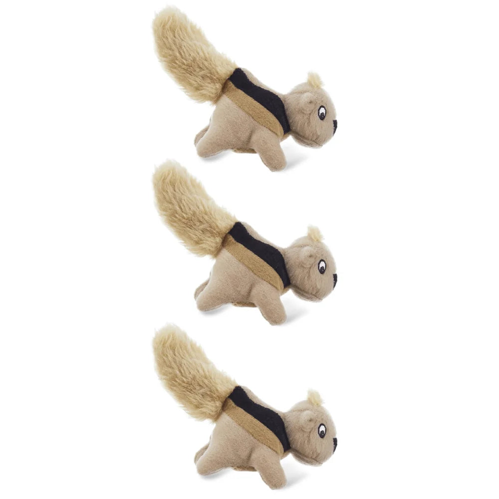 Interactive Plush Squirrel Hide And Seek Dog Toy With 5 Removable Squeaky Squirrels
