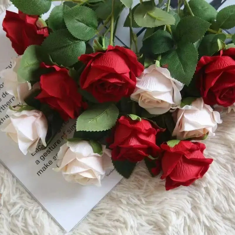 NONECN Artificial Roses Flower Branches For Wedding And Home Decor