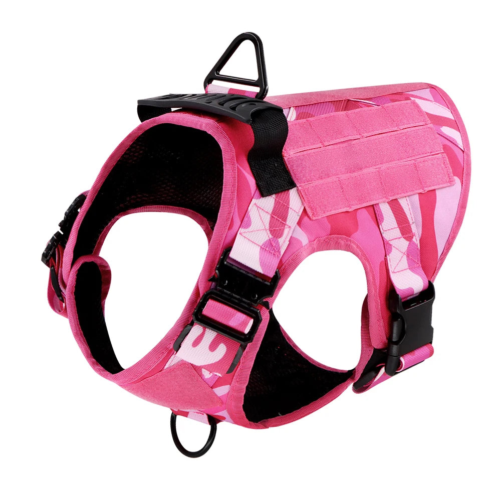 PETRAVELCN Military Camouflage Dog Harness With Adjustable Leash