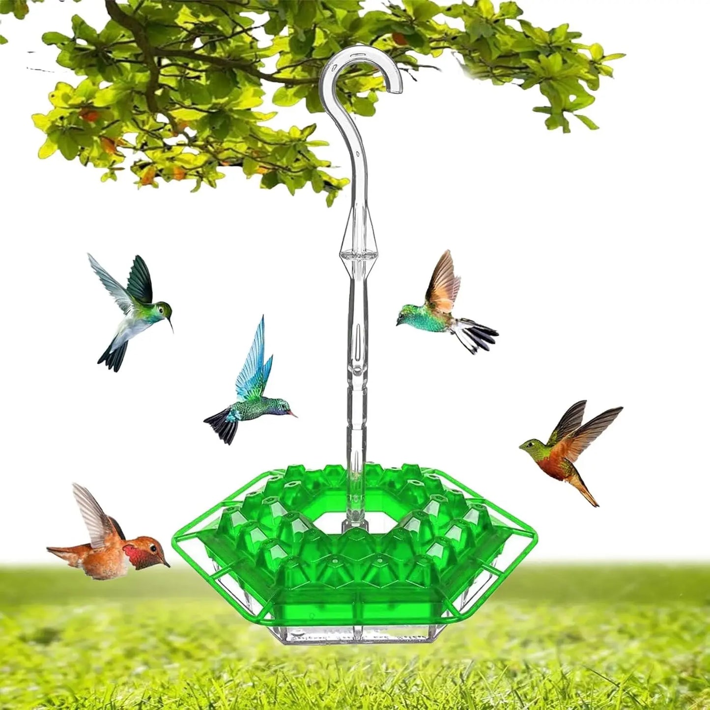 Hummingbird Feeders | Outdoor Hanging Leak-Proof Feeder With 30 Feeding Ports | Built-in Moat, Feeding-Weather Proof & Easy-Fill