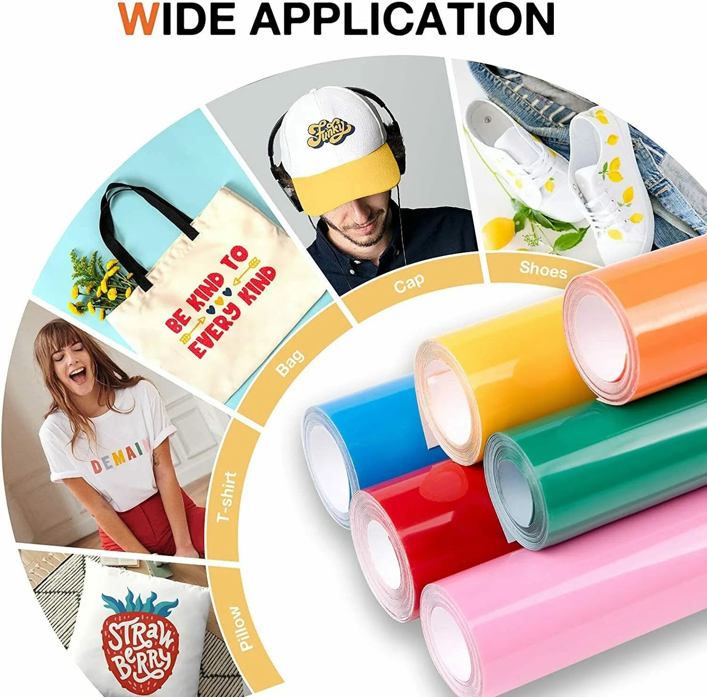 HTVRONT 14pcs 12inX3ft Multi-Color PU Heat Transfer Vinyl Roll for Cricut T-shirt Printing DIY Iron on HTV Film Christmas Gift