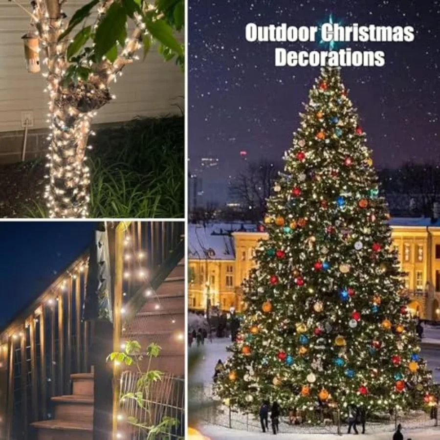 Christmas Lights 100 Count Clear Christmas Tree Lights String with Wire for Outdoor Indoor Christmas Decorations Wedding Decora