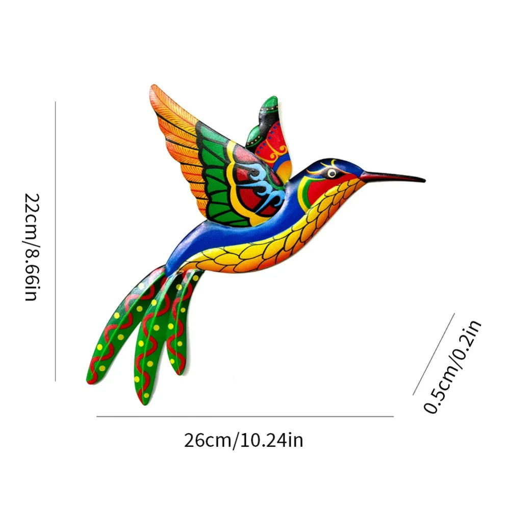 Wrought Iron Hummingbird Garden Bedroom Office Wall Hanging Universal Home Decor Living Room Art Crafts Ornament Indoor Outdoor