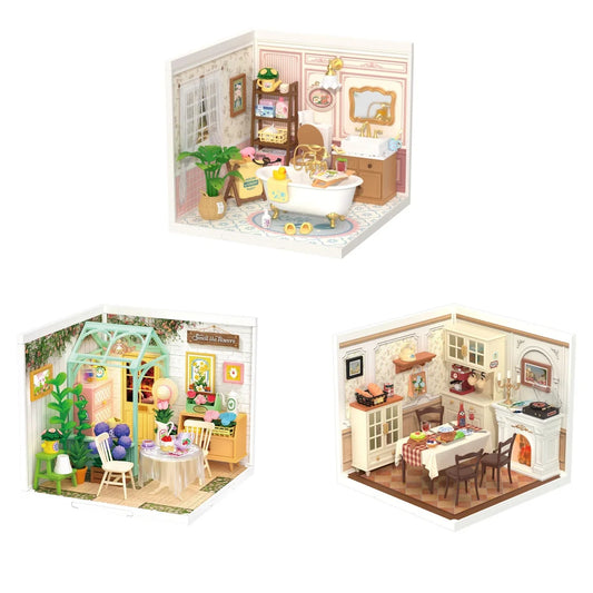 ROBOTIME Rolife Super Creator Model Pop Bubble Bathroom Dollhouse Building Kit Birthday Creative Home Decor Gift for Girls Women