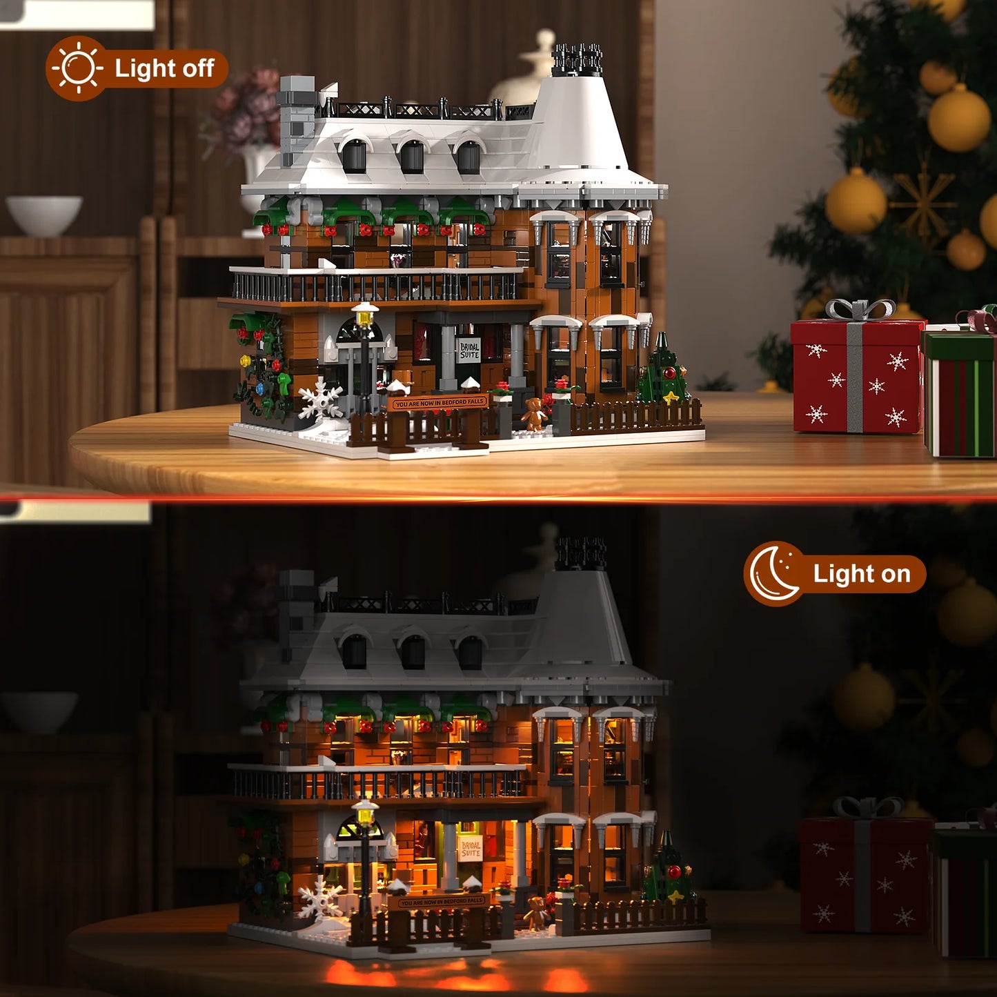 It's A Wonderful Life House Building Block Set Home Decor Christmas Holiday Snow House Room Decoration Gift for Adults