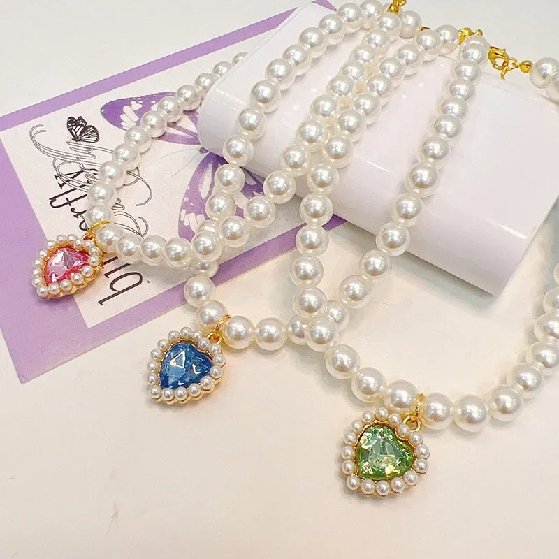 Hot Sale Princess Pearl Pet Collar for Small Dogs Cats Chihuahua Kitten Cute Wedding Gift Jewelry Accessory