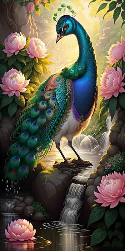 Colorful Peacocks Large Size Diy Diamond Painting Kits New Animal Big Birds Full Drill Mosaic Embroidery Pictures 100x200cm