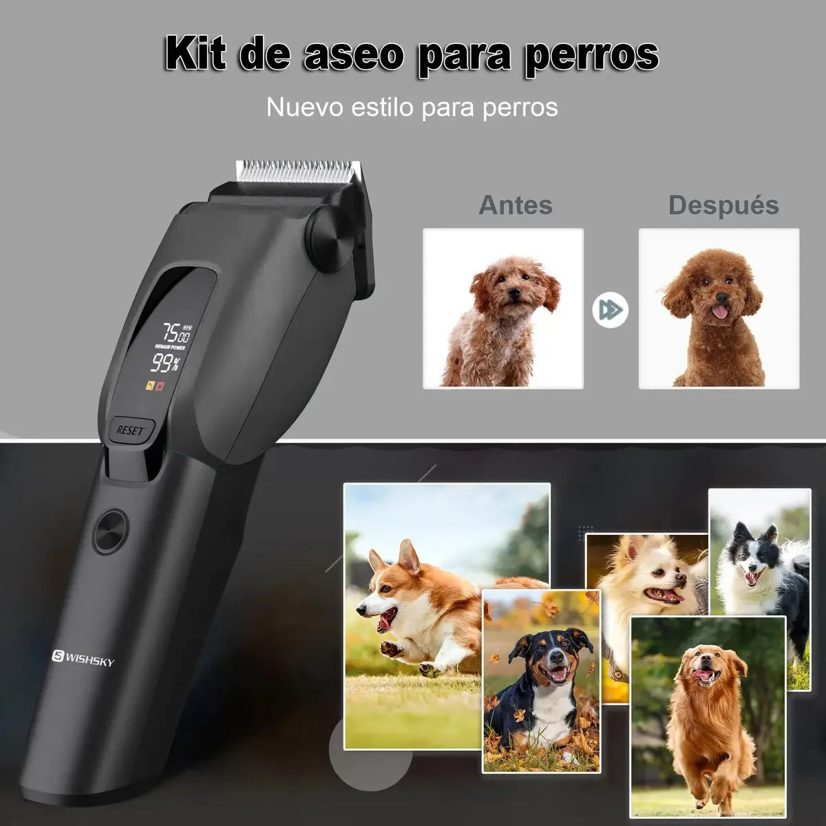 Pet Dog Cat Grooming Clippers Professional Hair Trimmer for Dogs And Cats Skin Friendly Lightweight Grooming Tools