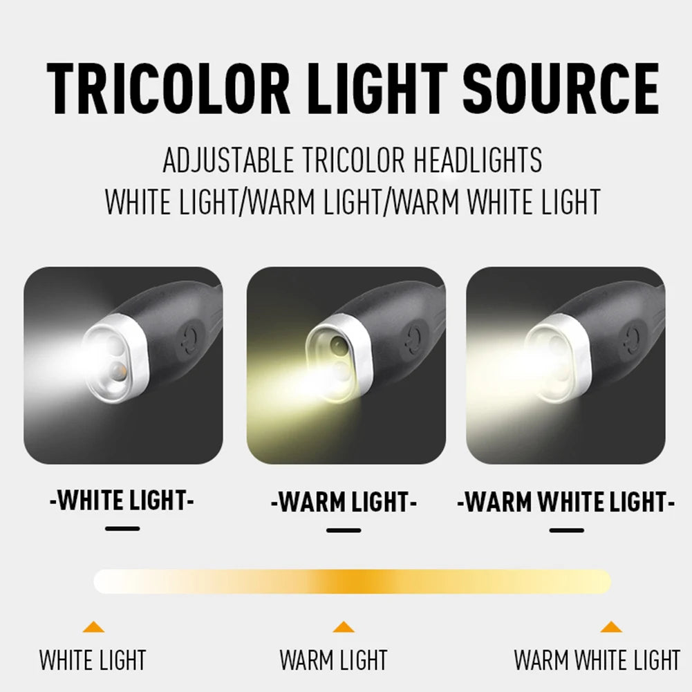 LED Neck Reading Light Bendable Arms Book Light Adjustable Brightness LED Night Light for Night Running Walking Knitting Camping