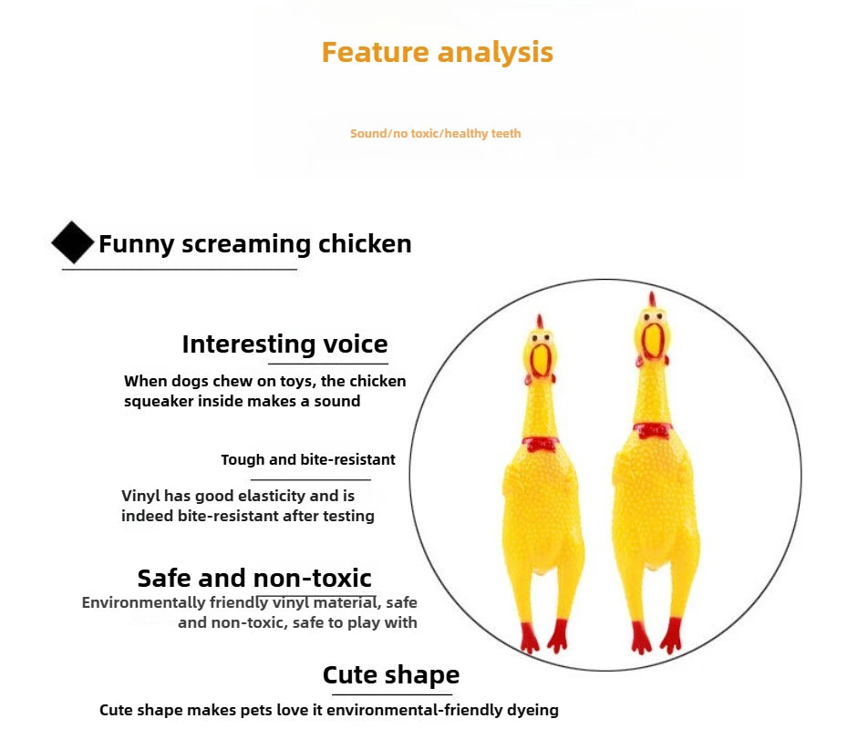 DKSTINYE Squeaky Chicken Dog Toy With Chew Squeaker