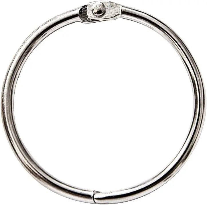 24 Pack Shower Curtain Rings,Rust Proof Shower Curtain Hooks for Bathroom,Loose Leaf Binder Rings Keychain Key Rings, Meta