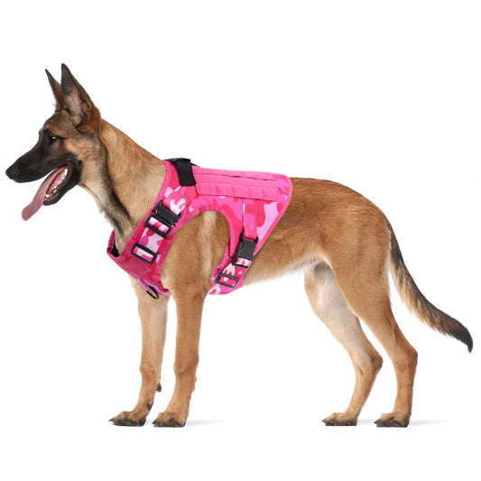 PETRAVELCN Military Camouflage Dog Harness For Large And Medium Dogs