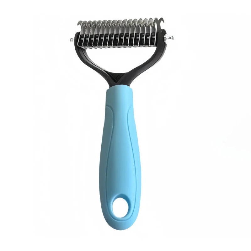 2-in-1 Dog Cat Dematting Comb, Must-Have Pet Grooming Tool Double-Sided Undercoat Rake Deshedding Brush, Pet Grooming Tool for Removing Tangles, Knots and Loose Fur