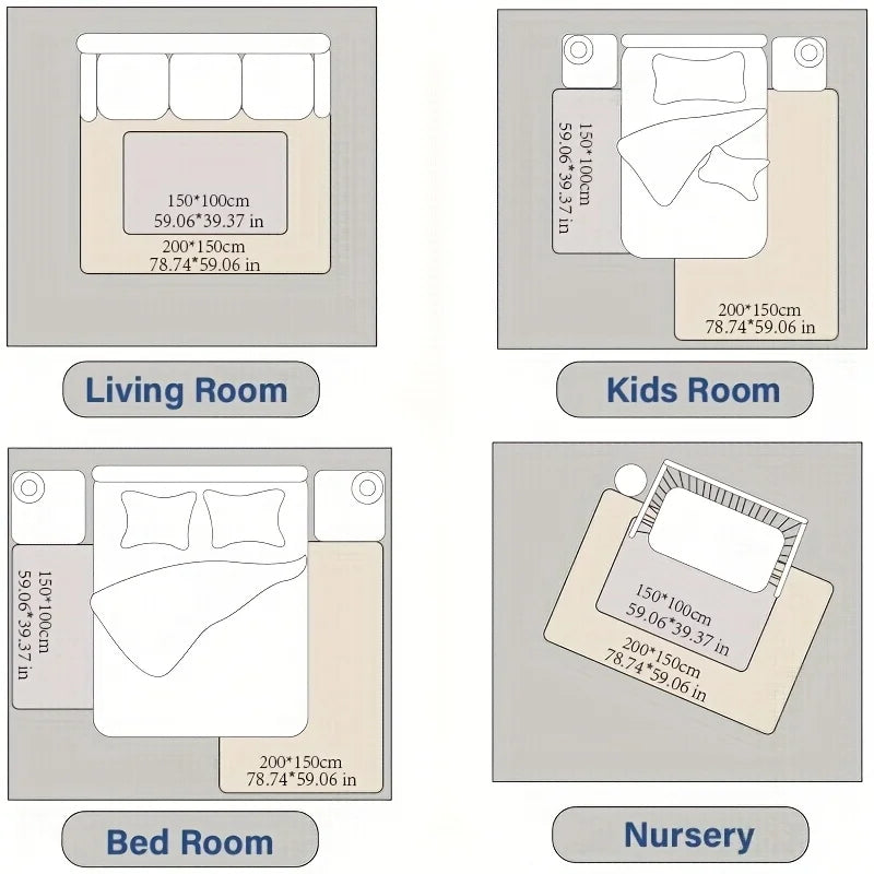 Huloo Sleep Memory Foam Playpen Mat Non Slip Carpet