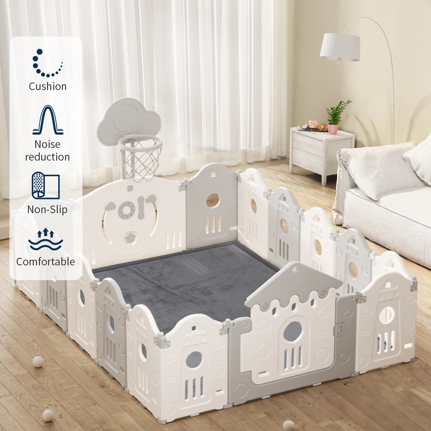 Huloo Sleep Memory Foam Playpen Mat Non Slip Carpet