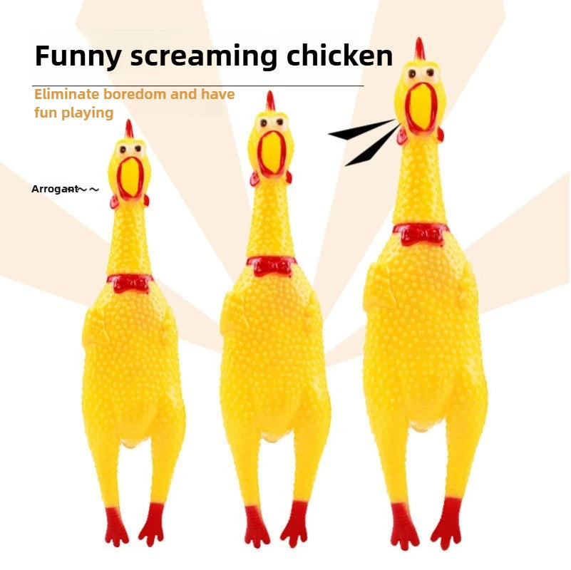 DKSTINYE Squeaky Chicken Dog Toy With Chew Squeaker