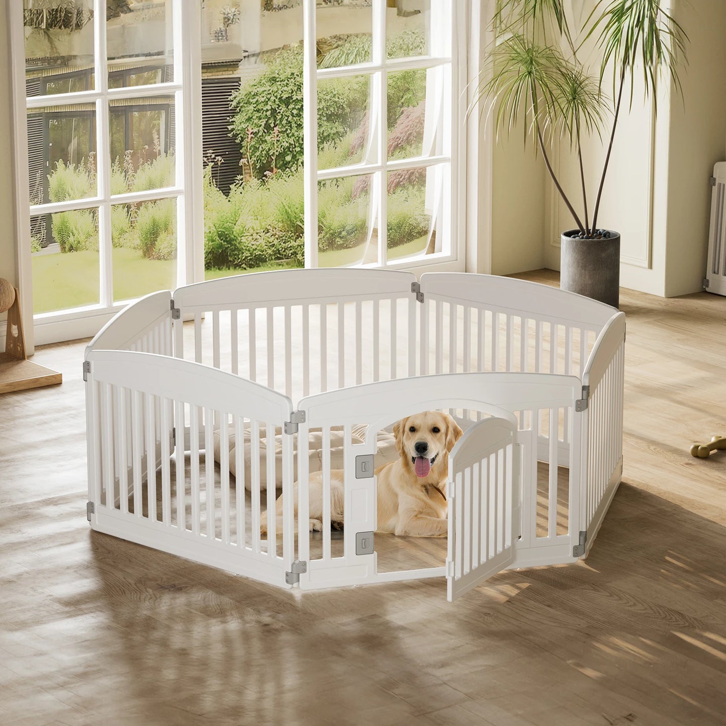 JHK Dog Playpen 6 Panel Portable Indoor Outdoor Pet Fence
