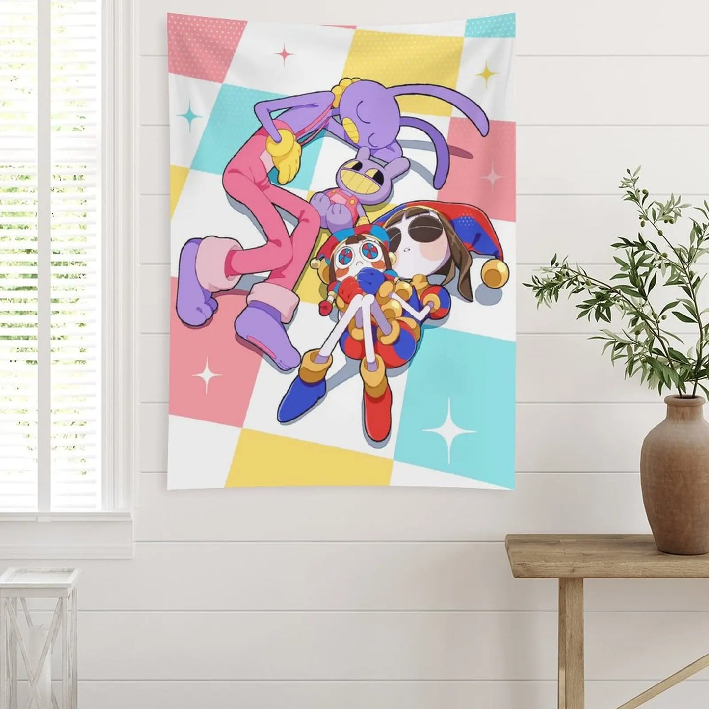 The A-Amazing Circus Cartoon Digital Tapestry, Home Decor, Funny Anime Wall Art Tapestries Backgrounds For Living Room,Dormitory