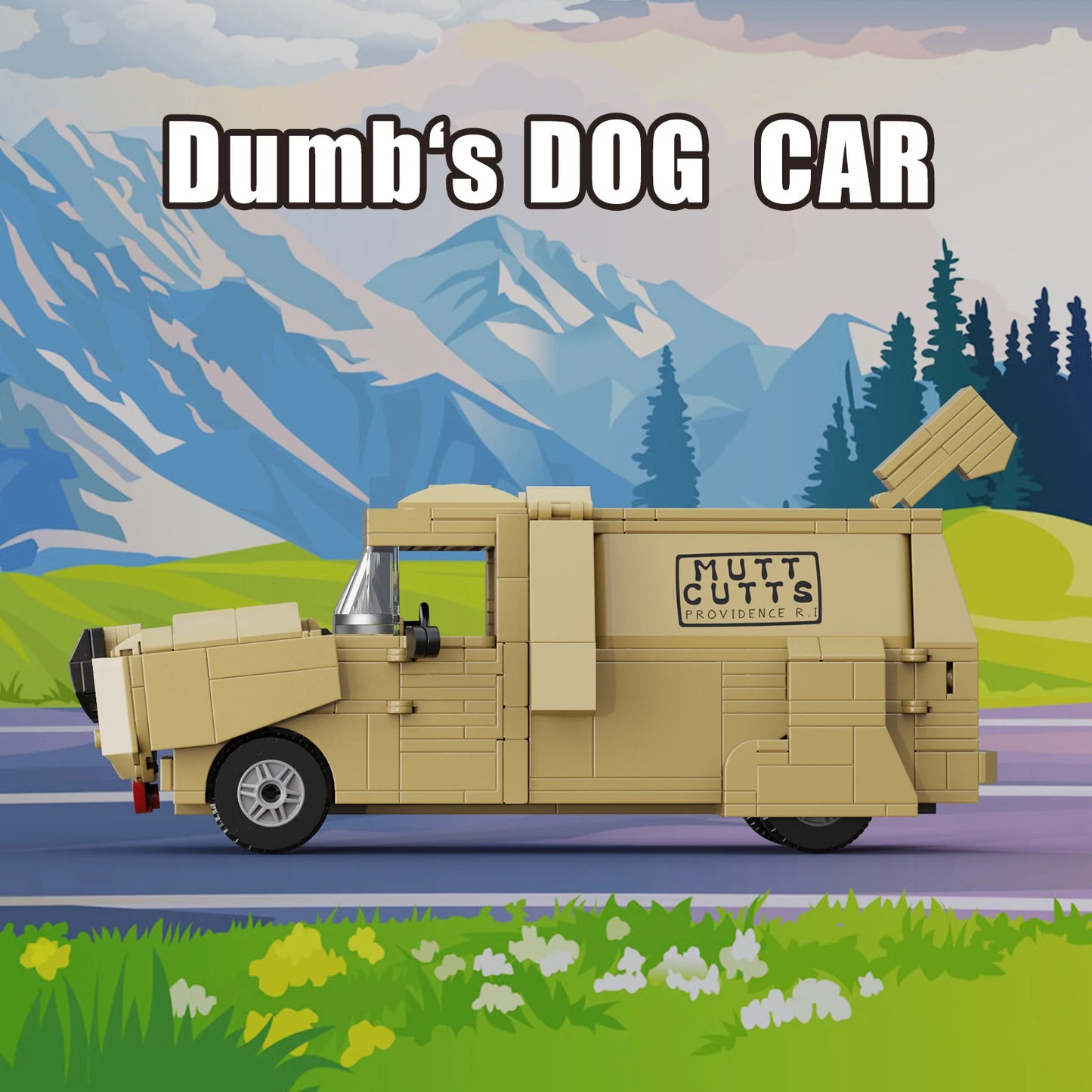 Funny Dog Van DIY Car Building Blocks Set Animal Vehicle Model Living Room Shelf Home Decoration Office Desk Decor Gifts for Fans