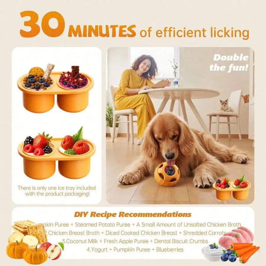 Interactive Dog Toys For Boredom - Dog Treat Molds Silicone Healthy Treats For Dogs Pupsicle Enrichment Toy For Frozen In Summer - For Large Small Medium Pups
