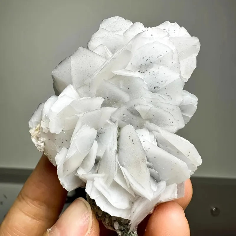 1pc 200-300g White Rose Calcite Mineral Speciman UV Reaction Under UV Light Home Decoration Valentine's Day Gift