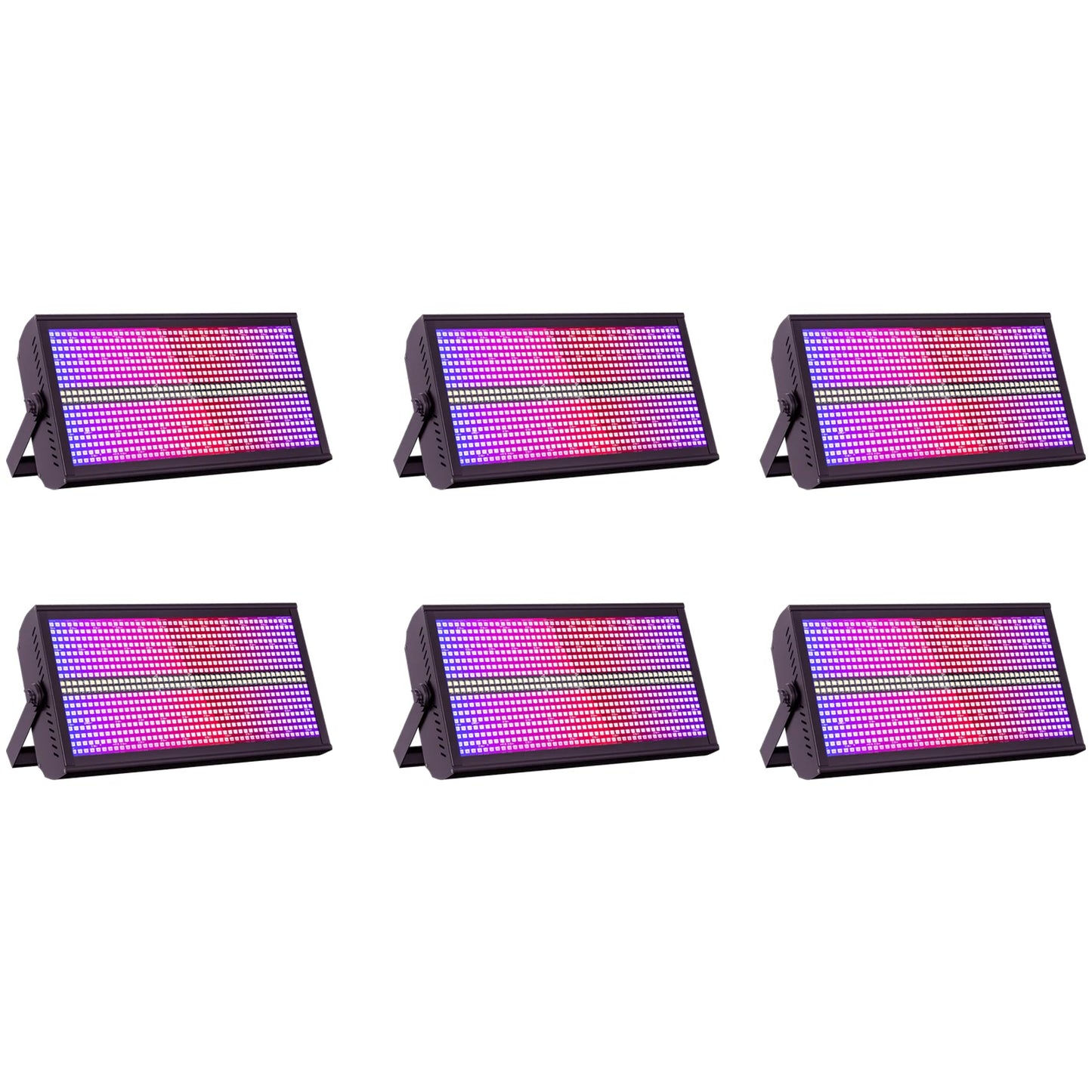 U'King 6Pcs 200W LED RGBW 48+8-Segment Strobe Lights With Flightcase/6Pcs Strobe Lights/Only 1Pcs Flightcase For Party Show KTV
