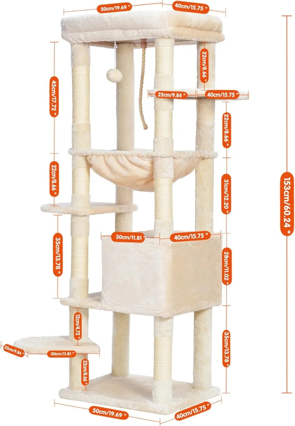 NONECN Cat Tree Heavy Duty Indoor Tower