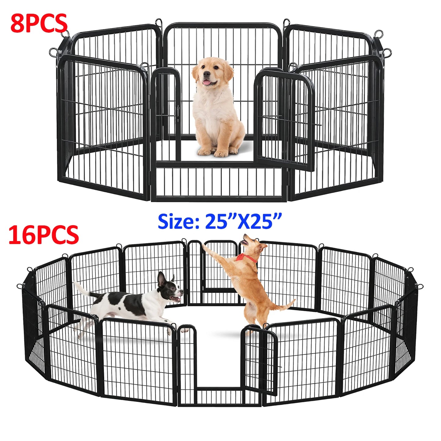 Dog Playpen Door Foldable Metal Fence For Outdoor Use