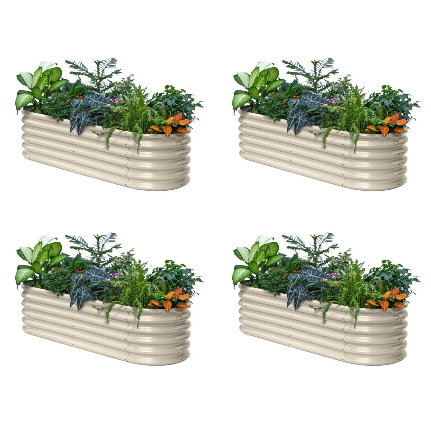 6x2x1.5ft 17in Tall Raised Garden Bed Galvanized Steel Planter Box Outdoor Herb Strawberry Small Space Custom