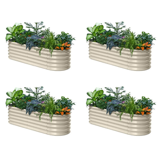 6x2x1.5ft 17in Tall Raised Garden Bed Galvanized Steel Planter Box Outdoor Herb Strawberry Small Space Custom