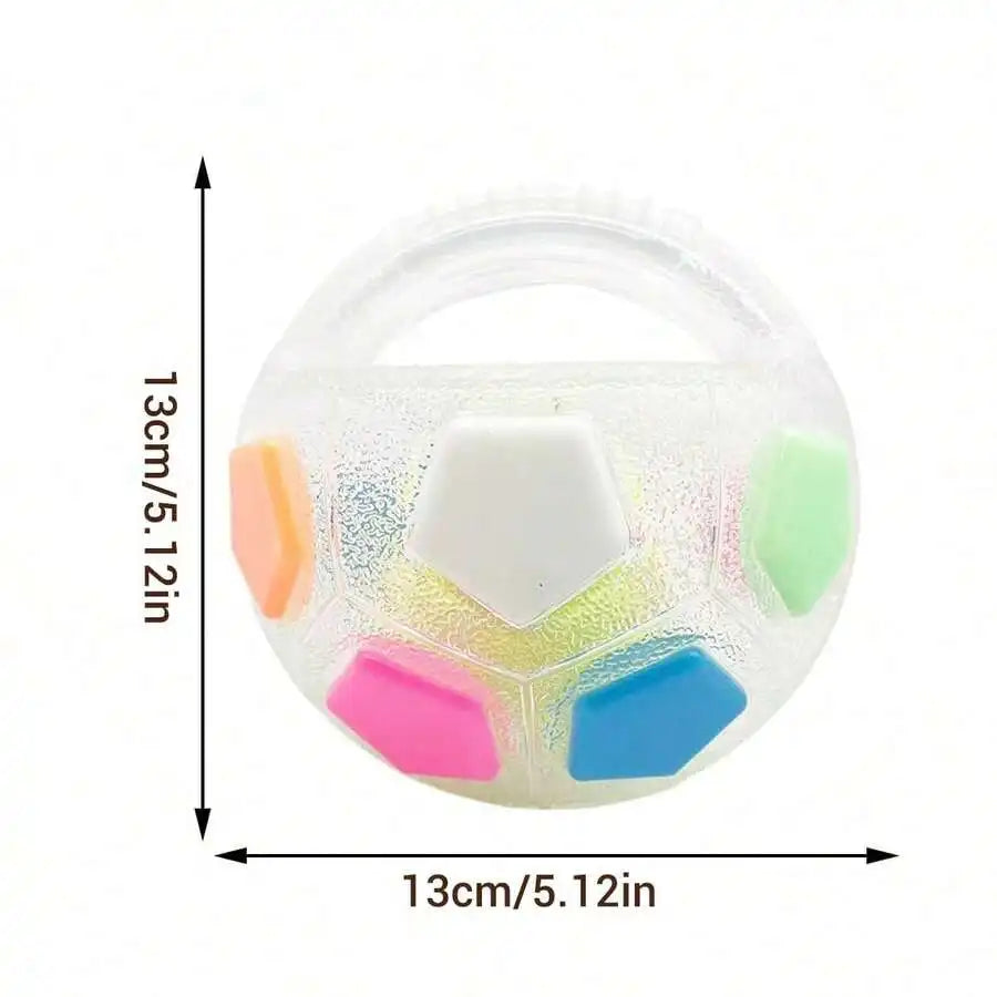 Chew-Tough Soccer Ball Dog Toy For Retrieval Training TPR Squeaky Interactive Outdoor Play
