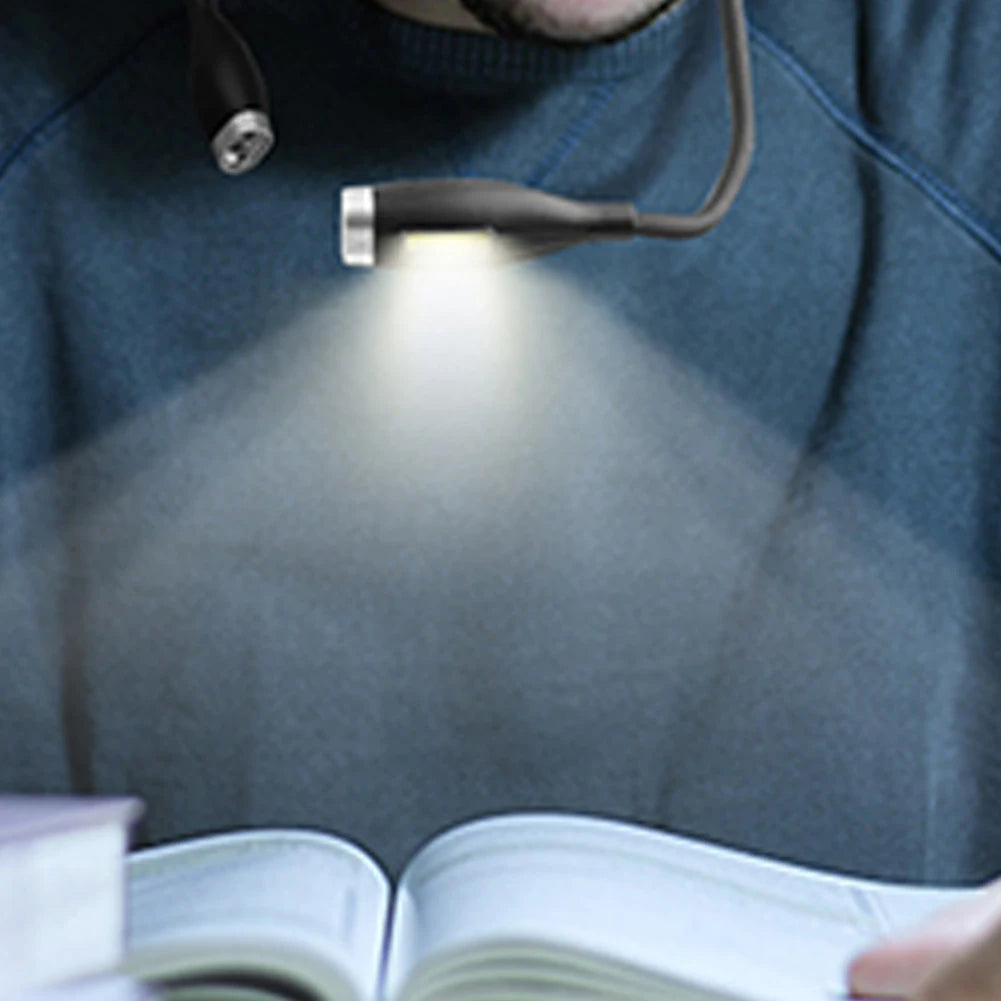 LED Neck Reading Light Bendable Arms Book Light Adjustable Brightness LED Night Light for Night Running Walking Knitting Camping