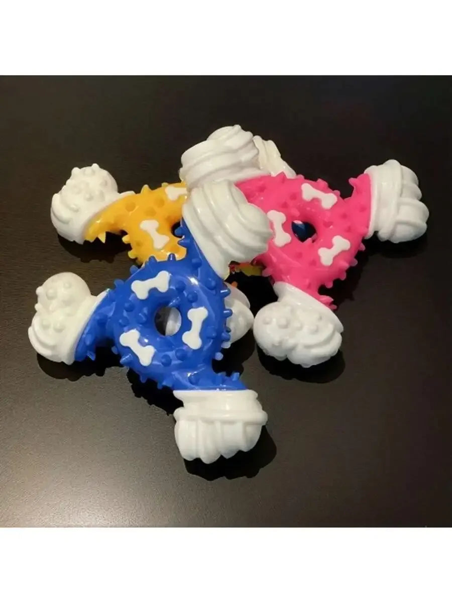 Durable Dog Chew Toy For Teeth Cleaning - Nylon Interactive Puzzle Design, Suitable For Aggressive Chewers